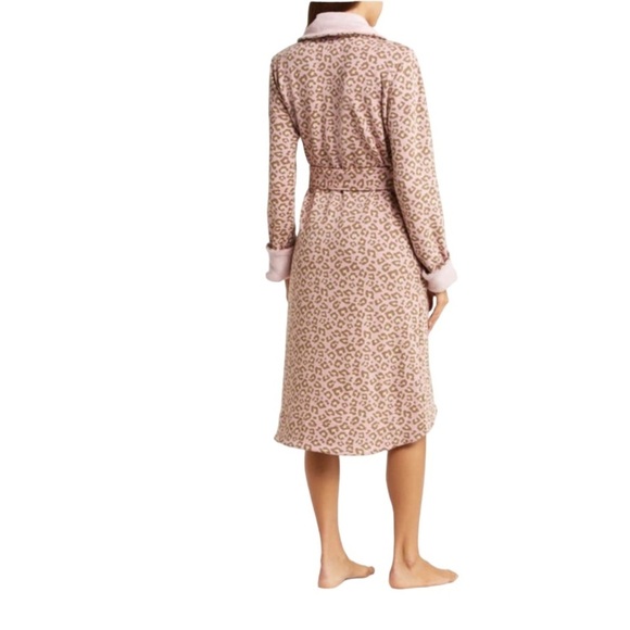 UGG Duffield II Double Knit Fleece Luxurious Pink Heather Robe - Picture 6 of 16